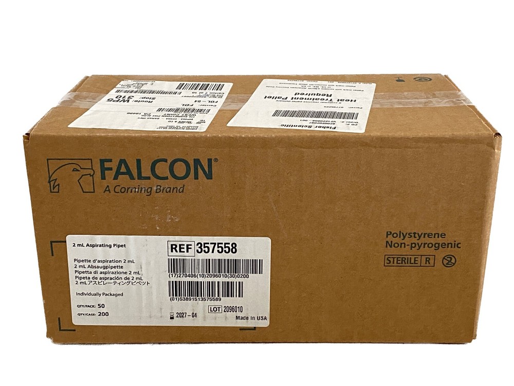 (200/Cs) CORNING FALCON 2mL PS Aspirating Pipettes Pipets Individual Wrap 357558
