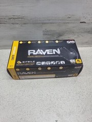 SAS Raven 66519 Nitrile Gloves XLarge Black 7 Mil Powder Free Exam Grade Box 100