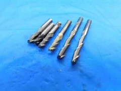 6pcs 3/8 O.D. BALL NOSE, CORNER RADIUS & SQUARE HSS END MILLS 2 TO 4 FL .375