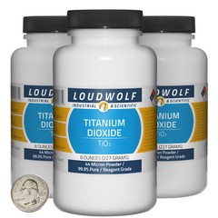 Titanium Dioxide / 1.5 Lbs / 3 Bottles / 99.9% Reagent Grade / 44 Micron Powder