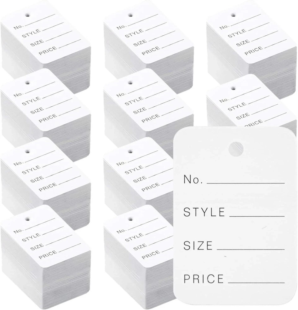 2000 PCS Price Tags1.94″ X 1.38″Clothing Tag White Pricing Tags Clothes Size Tag