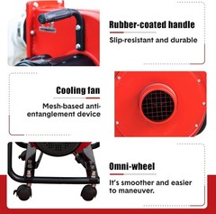 Horizontal Woodworking Dust Collector 750W (1HP) with 15-Gallon Collection Bag