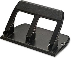 Heavy Duty 3 Hole Punch with Padded Handle, 40-Sheet Capacity, Black