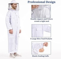 Professional Bee Suits for Men Women Sting Proof with Round Veil Sting Proof