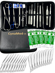 Premium 34 pcs Minor Surgery Set Surgical Instruments Kit Stainless Steel W/Case