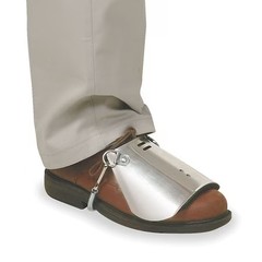 Unisex Foot Guard, Aluminum, Straps Attachment, 5 In Length, Silver, Universal,