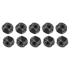 M5 0.8mm Hex Lock Nuts Carbon Steel Black Nylon Insert Self-Lock Nuts 50Pcs