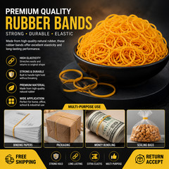 Rubber Strong Elastic 40mm Diameter Multi-Purpose Natural Rubber Bands 300mm