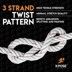 Poly Combo 3 Strand Safety Rope – 5/8″ – UV Coated Polypropylene