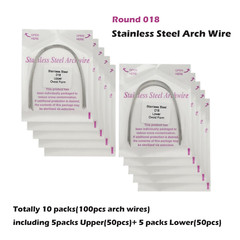 100PCS Orthodontic Arch Wire Stainless Steel Round Rectangular Ovoid Natural