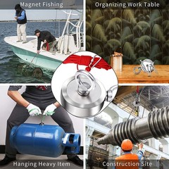 800 1300LB Neodymium Fishing Magnets Pulling Force Super Strong Round Rare Earth