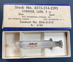 VTG Ideal Hypodermic Syringe Luer One 2 cc Glass East Rutherford 1962 Sealed