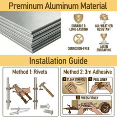 Blank Aluminum ID Plates, Metal Identification Plate, Serial Number Tag, Equipme