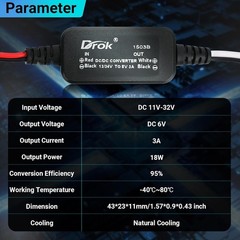 Waterproof 12V to 6V Converter – 3A Voltage Regulator for Car, RV & Solar Panels