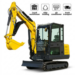 3.5 Ton Mini Excavator Kubota V1505 Cab AC Boom Swing Hydraulic Pilot EPA 25HP