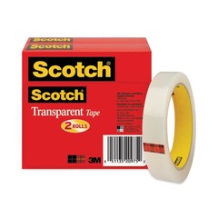 Scotch 6002P3472 0.75 in. x 72 yds. 3 in. Core Transparent Tape (2/Pack) New
