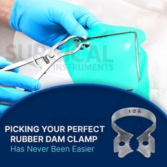 10 Pcs Endodontic Rubber Dam Clamps #12A Stainless Steel German Grade