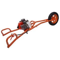 63CC 3HP Post Hole Digger Gas Powered Earth Auger Borer Wheelbarrow Ground Drill