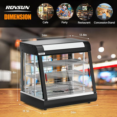 ROVSUN 26″ Commercial Food Warmer Display Pizza Warmer, 3-Tier Electric Countert
