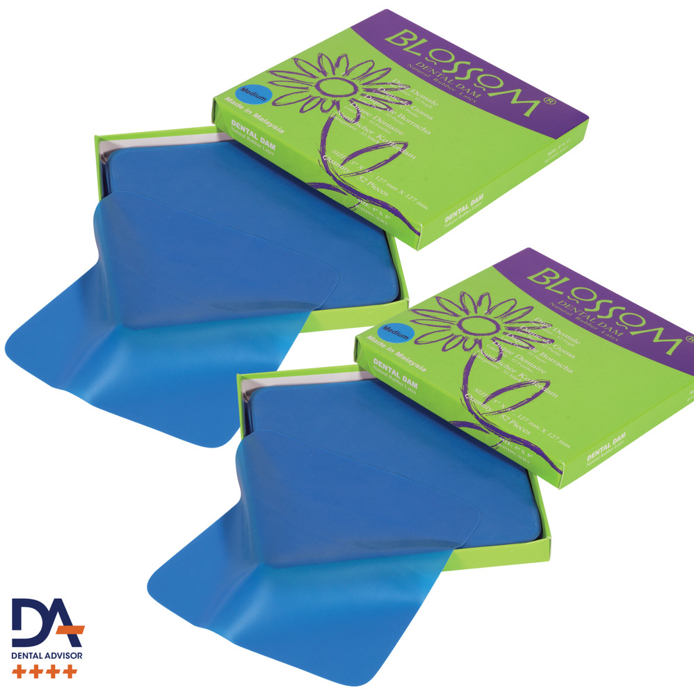 2 X Blue Dental Dam 5 × 5″ Rubber Latex Clinical Isolation Barrier Sheet 104Pcs