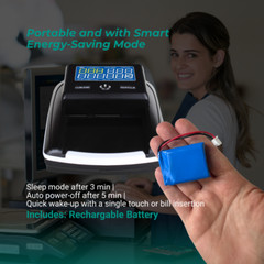 KHIPPUS Counterfeit Bill Detector for USD Portable Rechargeable Battery Included