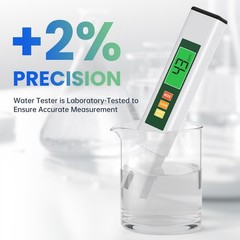 TDS Water Tester, 4 in 1 Meter Digital 6 inches, White & Green