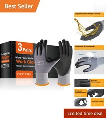 Reusable MicroFoam Nitrile Safety Gloves – Versatile for Automotive & DIY Tasks