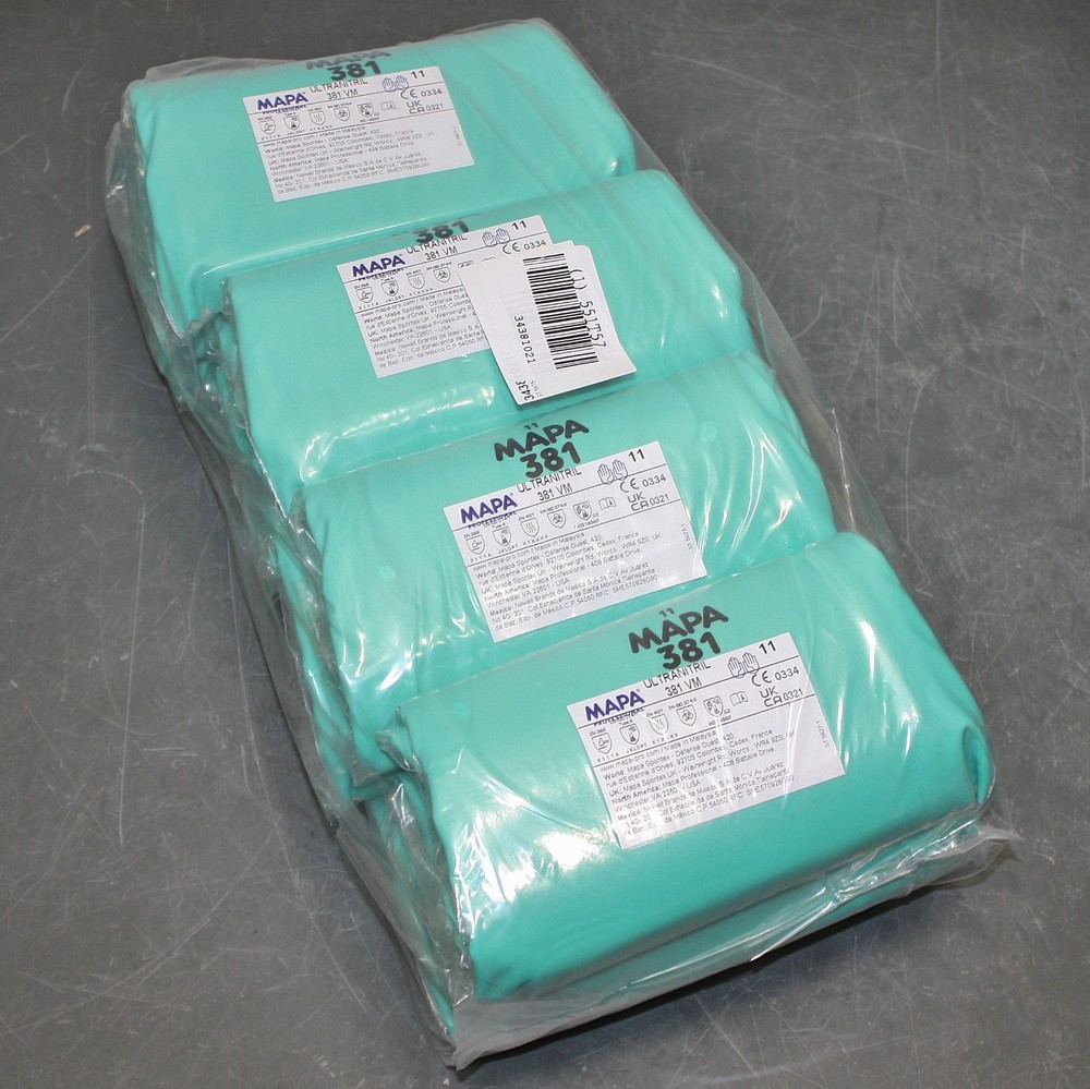(12 Pairs) MAPA UltraNitril Chemical Resistant Gloves 34381021, Size 11 XXL 2XL