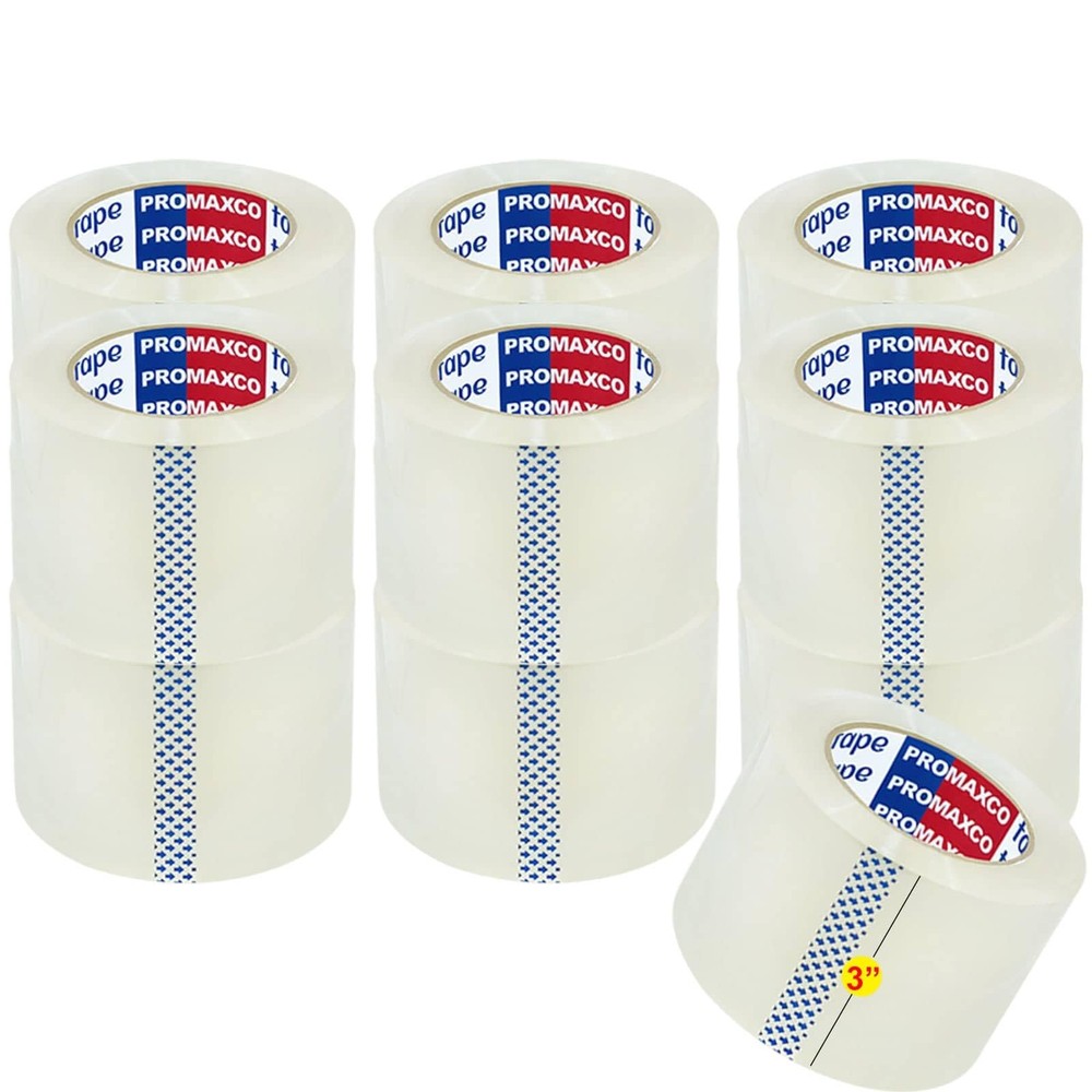 PROMAXCO 3″ Heavy Duty Packing Tape, 3 inches x 1980 x 2.2 mils, Clear
