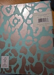 Blue Silver Leopard Print 1″ Binder 7 X 9 Pink & Chandelier Pink Light Design