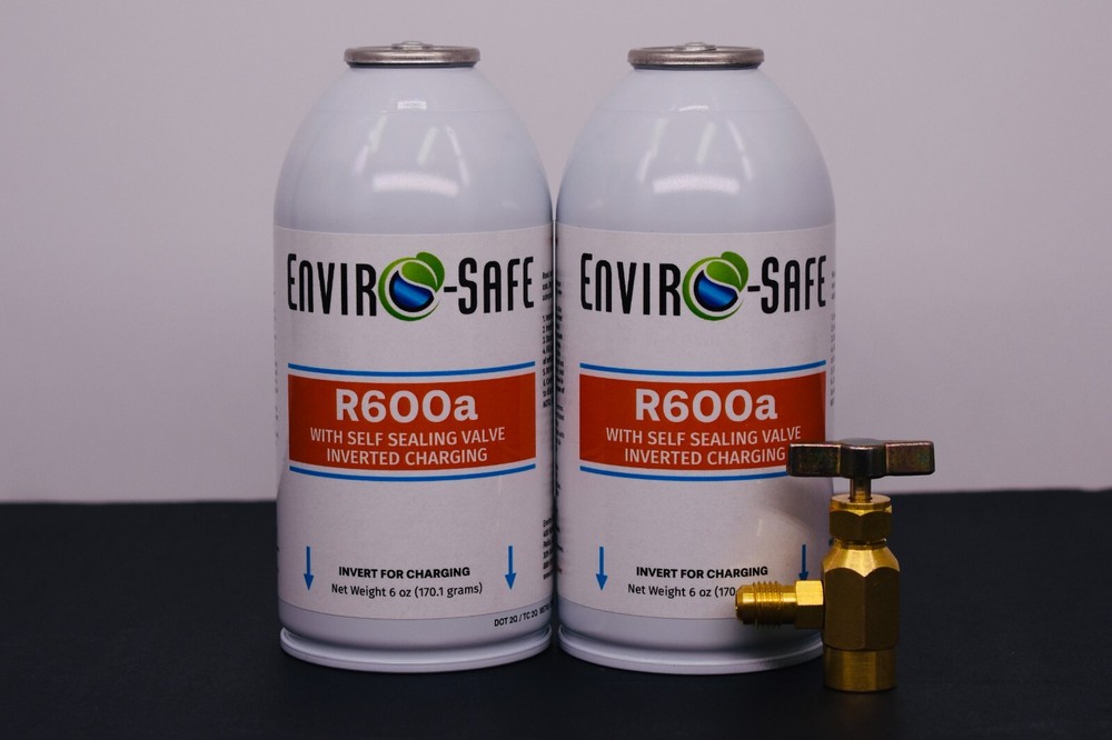 R-600a Refrigerant with 7/16″ Self Sealing K28 6 oz, 2 cans/w Top-Tap
