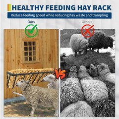 63″ Hay Rack Feeder Wall Mount 16 Gallon Rust Resistant for Indoor Outdoor Use