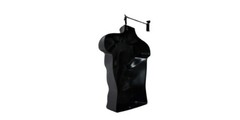 Torso Form Molded Man’s Shirt Frosted Fits S – L Hanging Male Mannequin Black