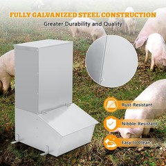 Hog Feeder,1.5 Bushel Single Door Automatic Pig Feeder,Pig Trough