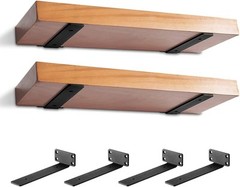 Heavy Duty Black Shelf Brackets 6 Pack Industrial Floating Wall Mount Fast Ship