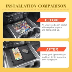 Truck Center Console Cover Hidden Tray Compatible with 2019-2022 Chevy Silverado