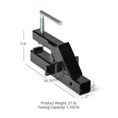 Titan Attachments Clamp-On Tractor Bucket Hitch Receiver Adapter, 2″ Receiver