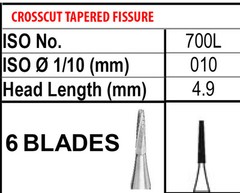 Beavers FG700L Carbide Burs FG 700L Bur #700L Friction Grip Made n Canada 100-10