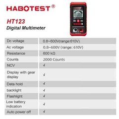 Digital Multimeter Tester AC DC Volt Ohm Amp Clamp Meter Auto Range LCD Handheld
