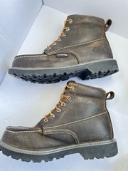 WOLVERINE W221048 STEEL TOE PRO FLOORHAND MOC-TOE DARK BROWN SZ 8M UNISEX NEW