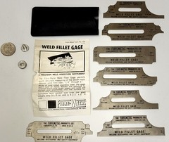 Fibre-Metal Products Weld Fillet Gauge 7 Pc Set Vintage Inspection Tool w/ Paper