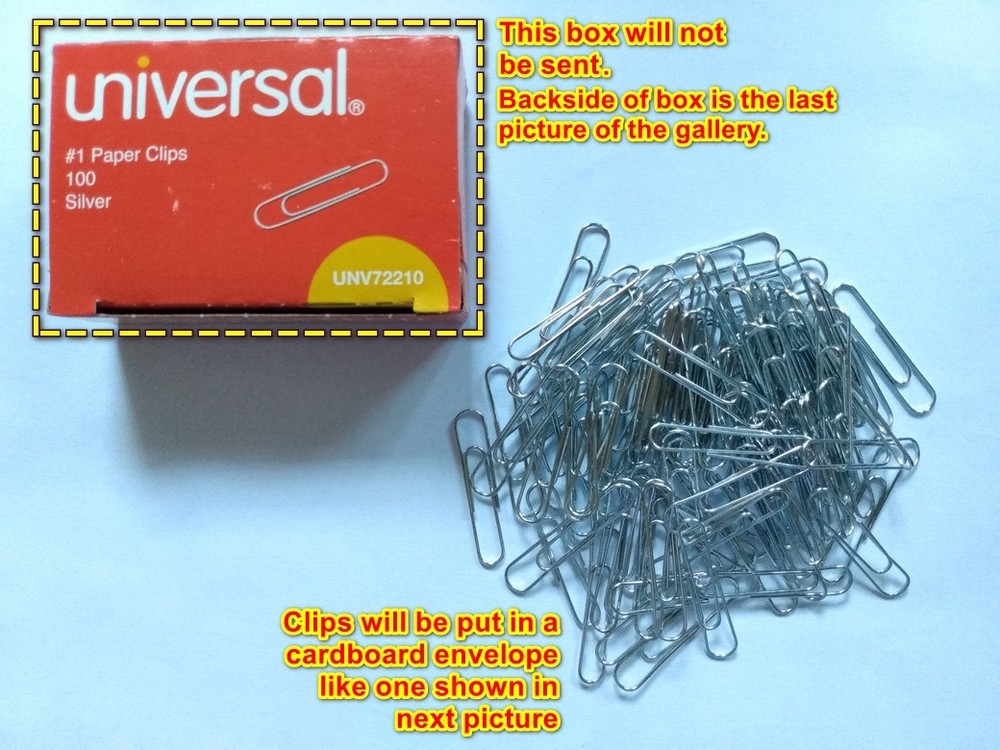 100 Smooth, Silver, #1 size Paper Clips, Universal Brand