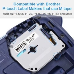 10-Pk/Pack Label Tape for Brother P-Touch eqv M231 M-K231 MK231 12mm Black/White