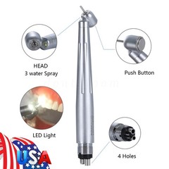 Dental 45 Degree (LED) High Speed Handpiece (Self-Power) Oral Surgery Turbine 4H