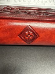 Vtg Three Graces Leather Journal Scrapbook Handmade in Italy 12 “x 9” #2613