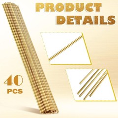 40 Pcs Brass Welding Rods 3/32 in Brazing Rods Brass Rod for DIY Craft Drift …