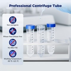 Simpure 5000x Sterile Conical Plastic Test Tubes 50mL Screw Cap DNase/RNase Free