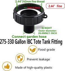 IBC Tote Adapter IBC Tote Tank Food Grade Drain Adapter 275-330 Gallon ibc tote