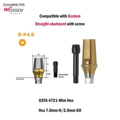 Titanium Straight Abutment Ti Cemented Abutment Compatible Osstem Hiossen TS M/R