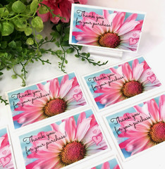 Business Cards, Thank You for Your Purchase Cards, Daisy 3.5″ x 2″